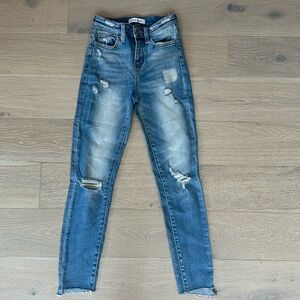 Flying monkey light wash skinny jeans